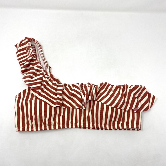 Billabong Sincerely Jules Dos Palmas Ruffle Bikini TOP ONLY in Mul Red Sz Small - Picture 3 of 9